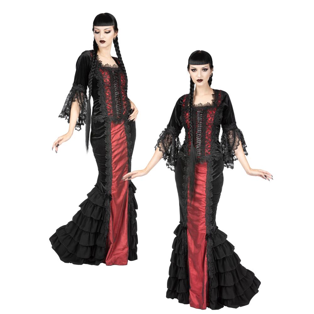 Sinister - 1130 Lange rok - Zwart/Bordeaux rood